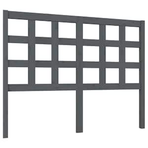 Čelo postele šedé 125,5 x 4 x 100 cm masivní borovice - obrázek 2