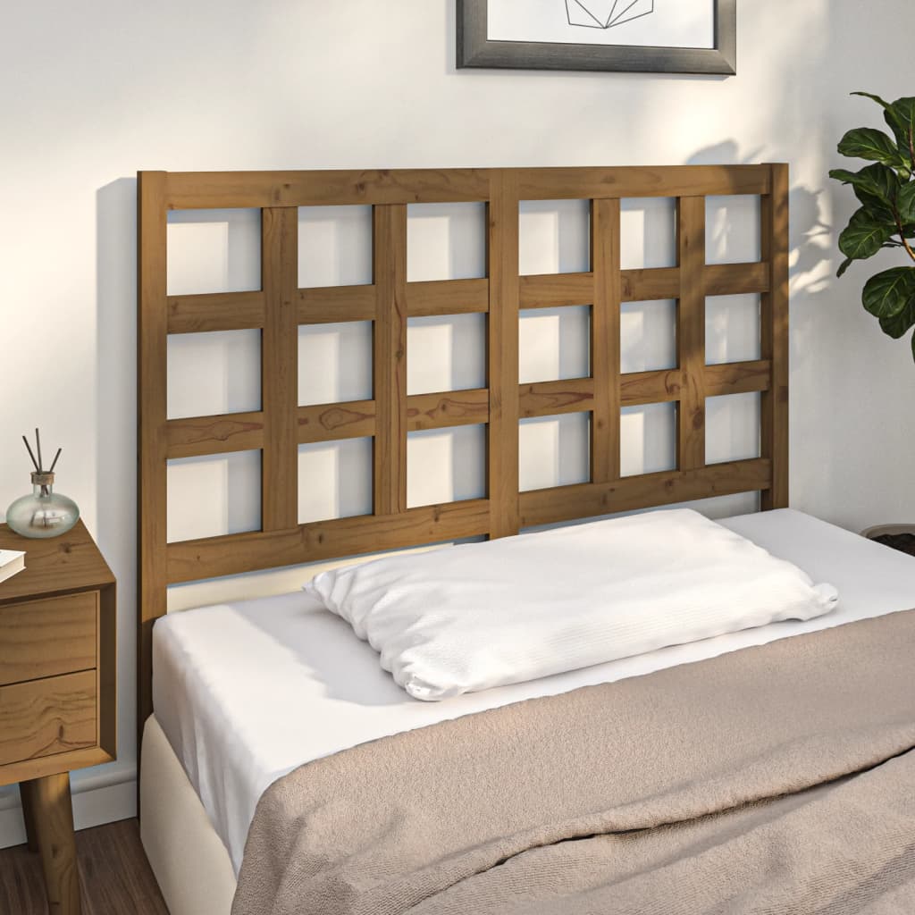 vidaXL Tăblie de pat, maro miere, 125,5x4x100 cm, lemn masiv de pin (si imagine noua