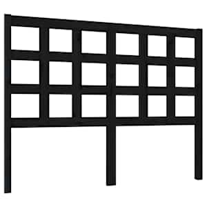 Čelo postele černé 125,5 x 4 x 100 cm masivní borovice - obrázek 2