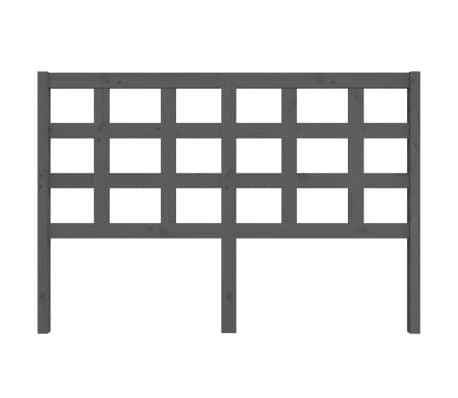 vidaXL T&ecirc;te de lit Gris 145,5x4x100 cm Bois massif de pin