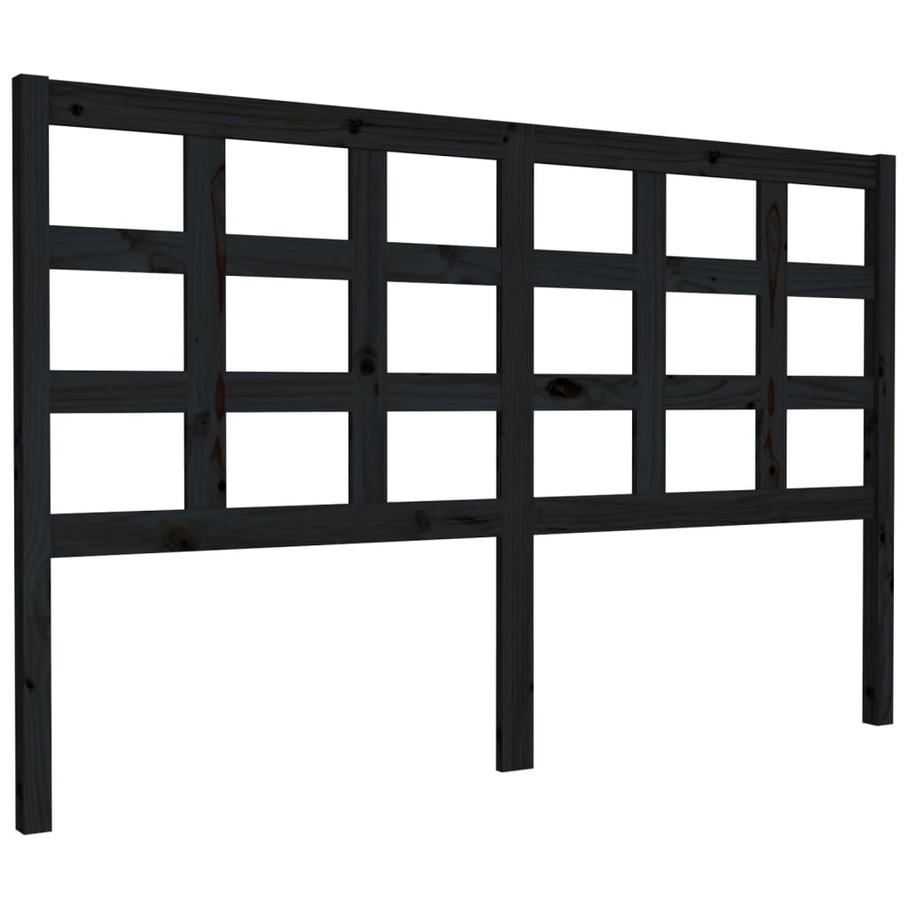 vidaXL Čelo postele černé 156 x 4 x 100 cm masivní borovice