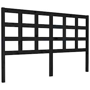 Čelo postele černé 156 x 4 x 100 cm masivní borovice - obrázek 2