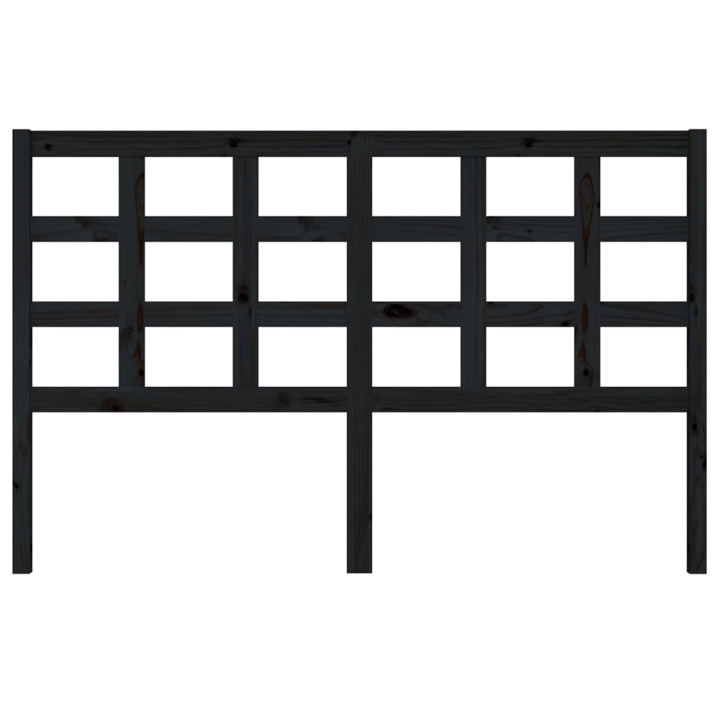 vidaXL Hoofdbord 156x4x100 cm massief grenenhout zwart afbeelding