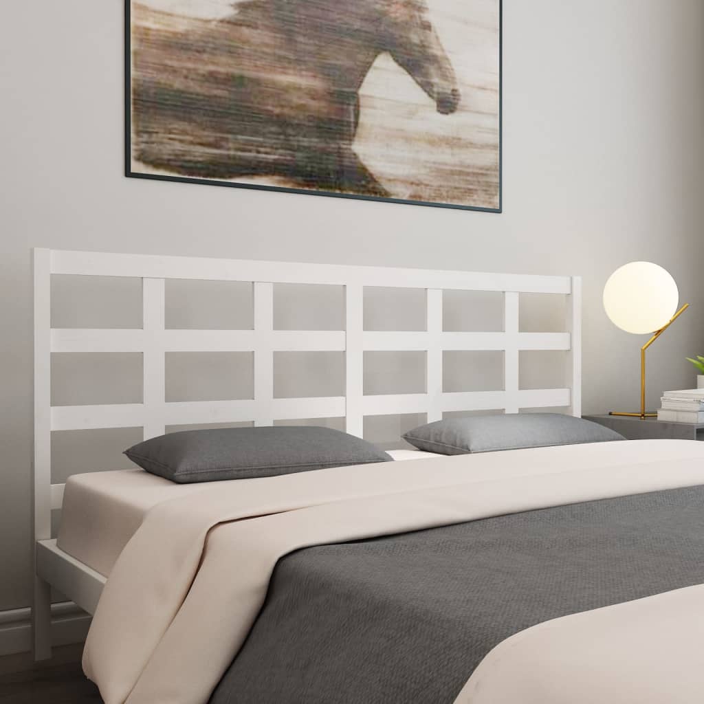 vidaXL Tăblie de pat, alb, 205,5x4x100 cm, lemn masiv de pin
