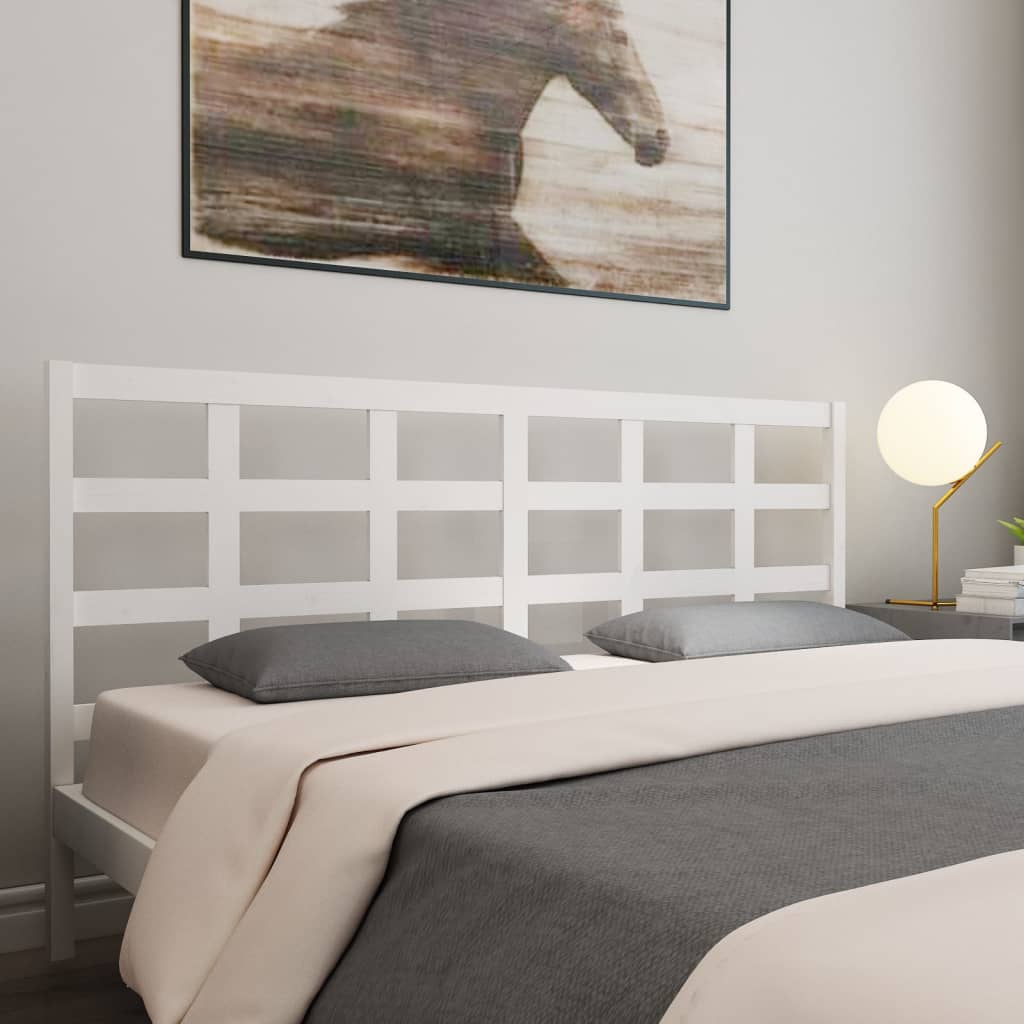 vidaXL Wezgowie ka, biae, 205,5x4x100 cm, lite drewno sosnowe