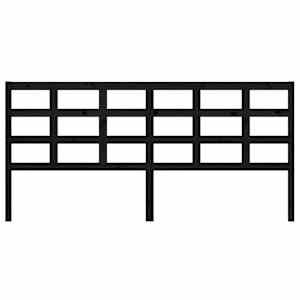 Čelo postele černé 205,5 x 4 x 100 cm masivní borovice - obrázek 3