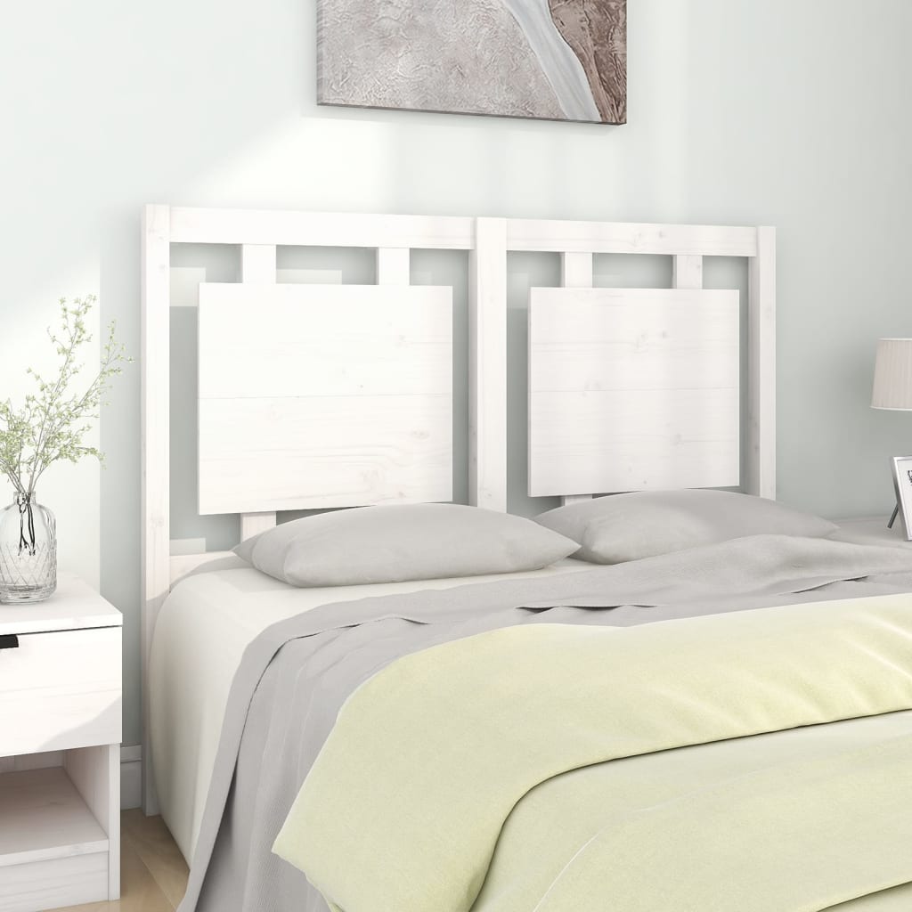 vidaXL Tăblie de pat, alb, 125,5x4x100 cm, lemn masiv de pin (si imagine noua
