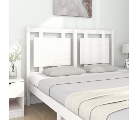 vidaXL T&ecirc;te de lit Blanc 140,5x4x100 cm Bois massif de pin