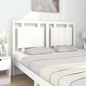 vidaXL T&ecirc;te de lit Blanc 140,5x4x100 cm Bois massif de pin