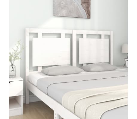 vidaXL T&ecirc;te de lit Blanc 145,5x4x100 cm Bois massif de pin