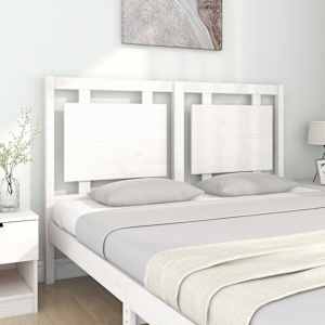 vidaXL T&ecirc;te de lit Blanc 145,5x4x100 cm Bois massif de pin