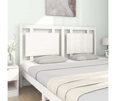 vidaXL Sengegavl hvit 155,5x4x100 cm heltre furu