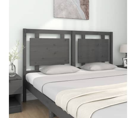 vidaXL Bed Headboard Grey 155.5x4x100 cm Solid Pine Wood