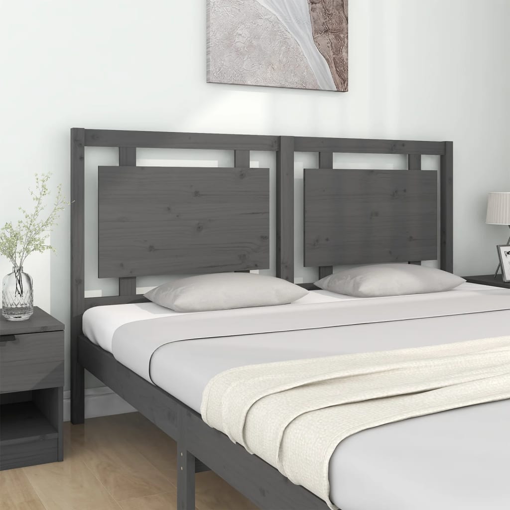 

vidaXL Hoofdbord 165,5x4x100 cm massief grenenhout grijs