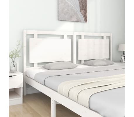 vidaXL Sengegavl hvit 185,5x4x100 cm heltre furu