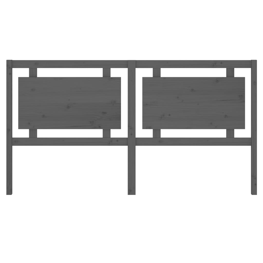 szürke tömör fenyőfa ágyfejtámla 185,5x4x100 cm