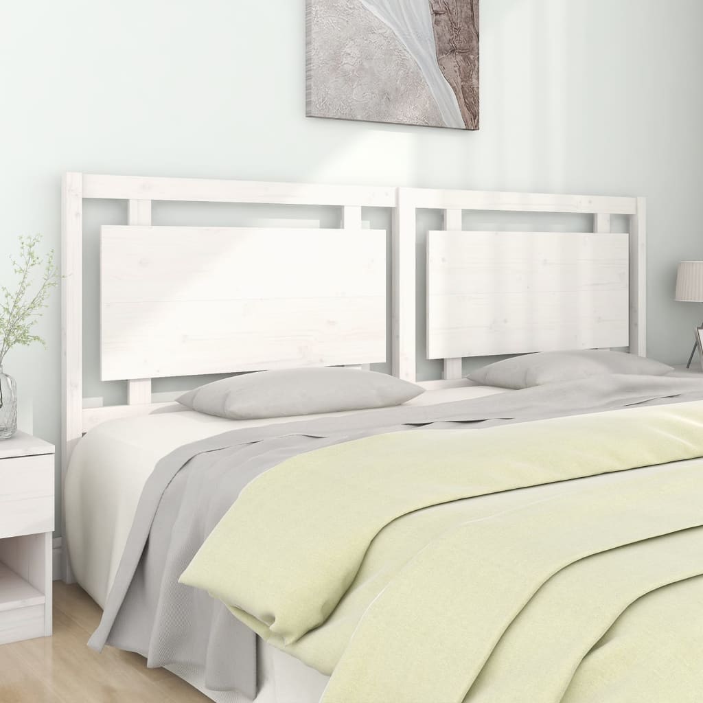 vidaXL Wezg�owie ��ka, bia�e, 205,5x4x100 cm, lite drewno sosnowe
