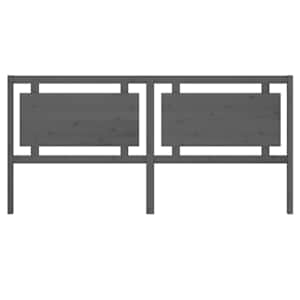 Čelo postele šedé 205,5 x 4 x 100 cm masivní borovice - obrázek 4