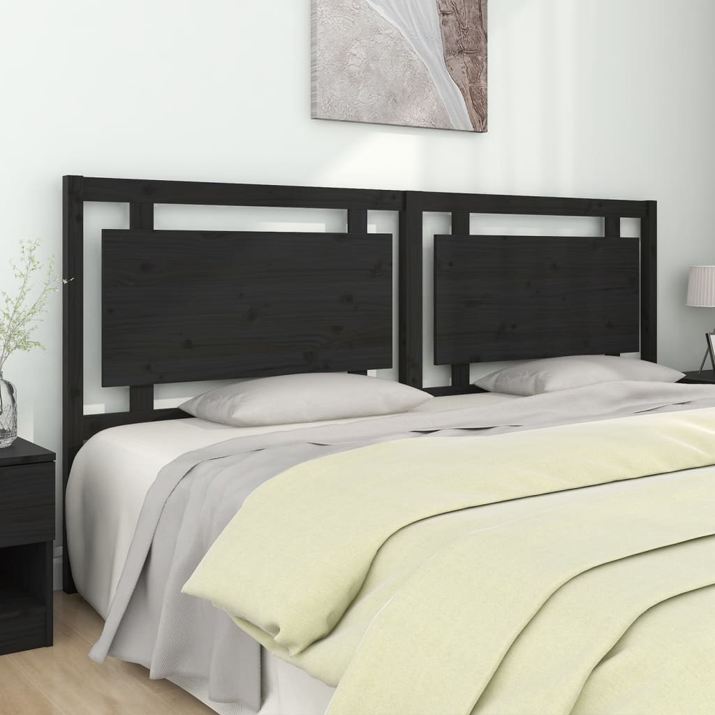 vidaXL Wezg�owie ��ka, czarne, 205,5x4x100 cm, lite drewno sosnowe