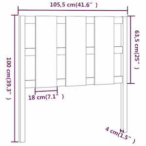 Čelo postele medově hnědé 105,5 x 4 x 100 cm masivní borovice - obrázek 6