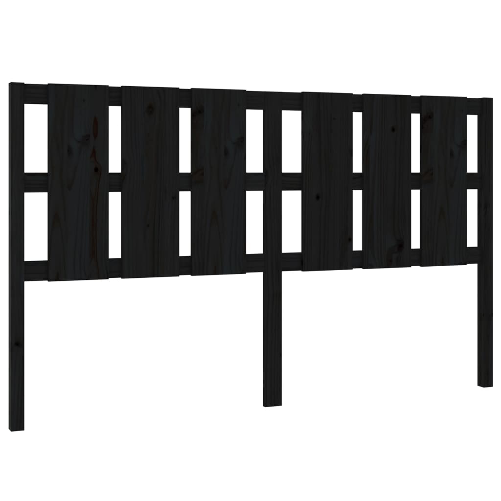 vidaXL Čelo postele černé 185,5 x 4 x 100 cm masivní borovice
