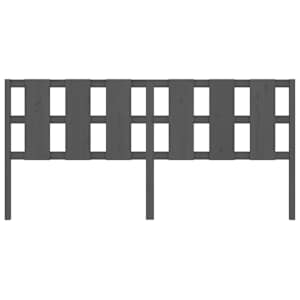 Čelo postele šedé 205,5 x 4 x 100 cm masivní borovice - obrázek 4