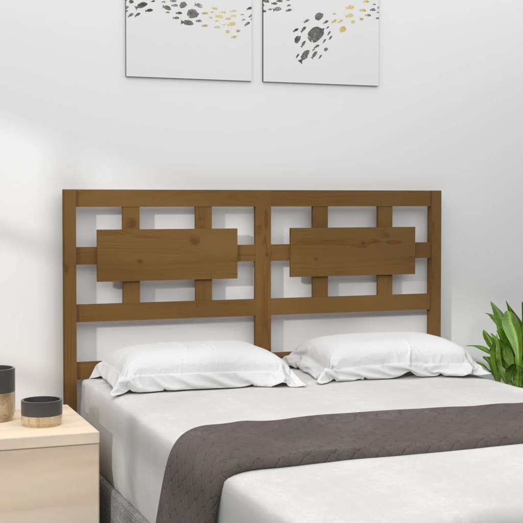 vidaXL Tăblie de pat, maro miere, 125,5x4x100 cm, lemn masiv de pin (si imagine noua