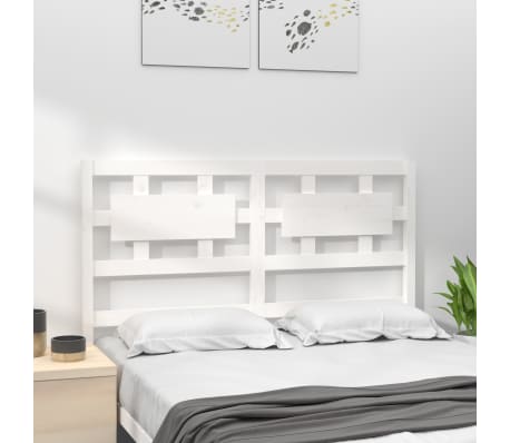 vidaXL Bed Headboard White 155.5x4x100 cm Solid Wood Pine