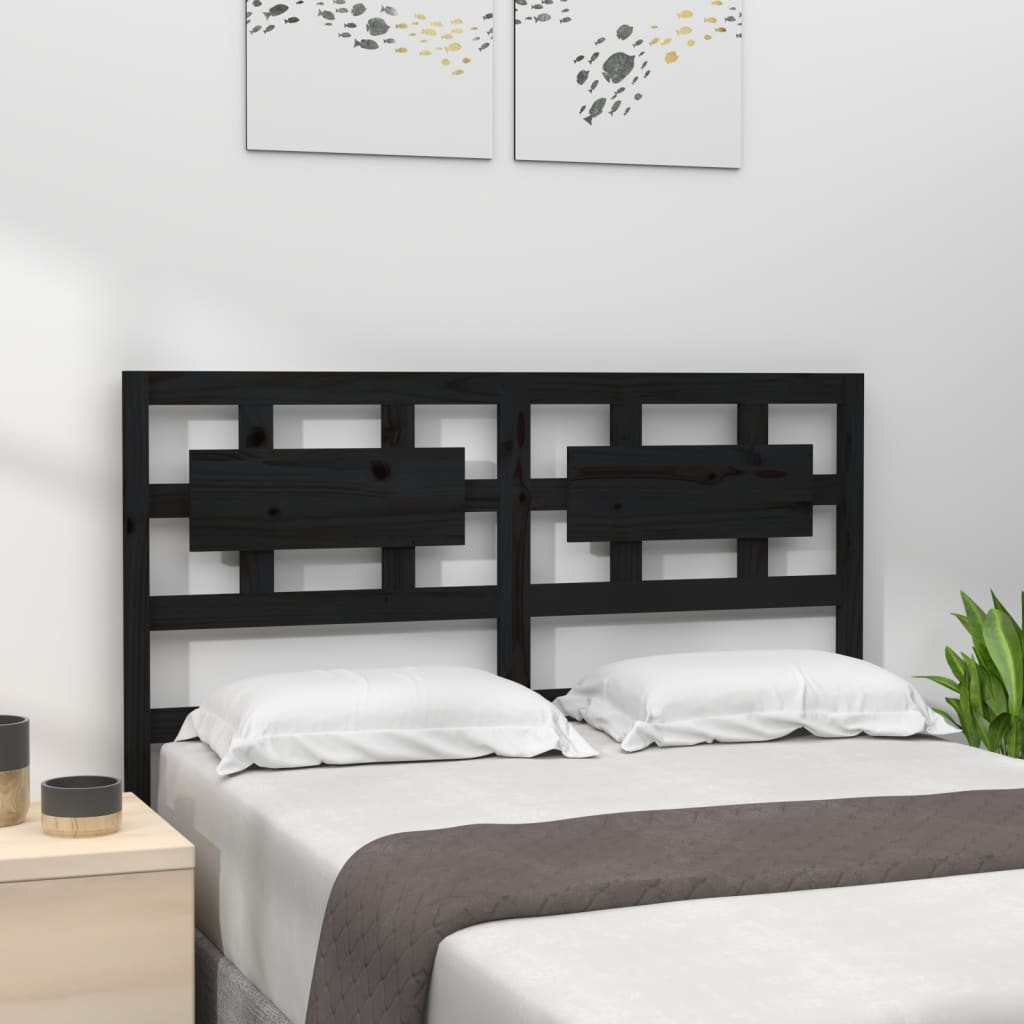 vidaXL Tăblie de pat, negru, 165,5x4x100 cm, lemn masiv de pin vidaXL imagine 2022