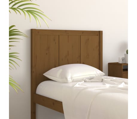 vidaXL Горна табла за легло, меденокафява, 80,5x4x100 см, бор масив