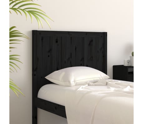 vidaXL Bed Headboard Black 80.5x4x100 cm Solid Pine Wood