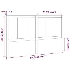 Čelo postele 125,5 x 4 x 100 cm masivní borovice - obrázek 6