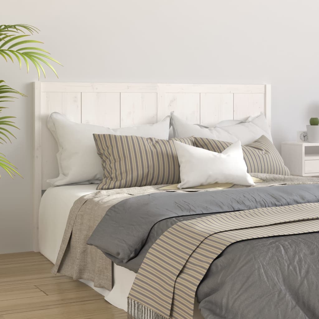 Cabecero de cama madera maciza de pino blanco 155,5x4x100 cm