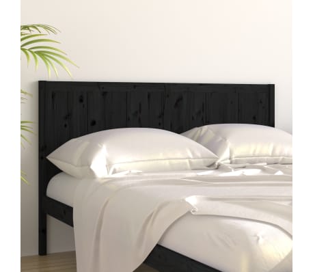 vidaXL Kopfteil Schwarz 155,5x4x100 cm Massivholz Kiefer