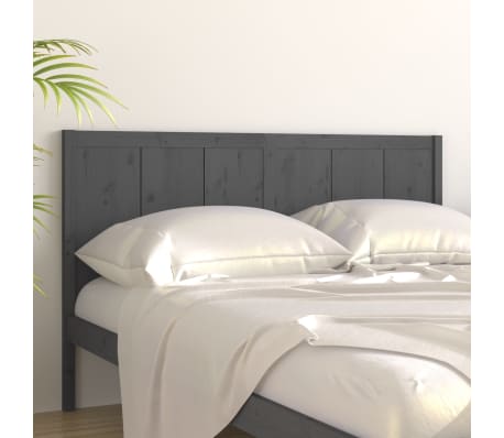 vidaXL Cabecero de cama madera maciza de pino gris 165,5x4x100 cm