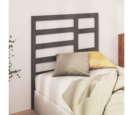 vidaXL Bed Headboard Grey 106x4x104 cm Solid Wood Pine