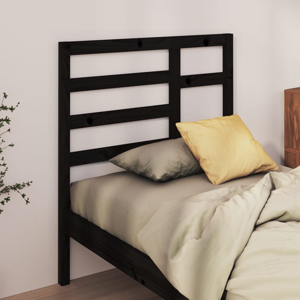 vidaXL Tăblie de pat, negru, 106x4x104 cm, lemn masiv de pin