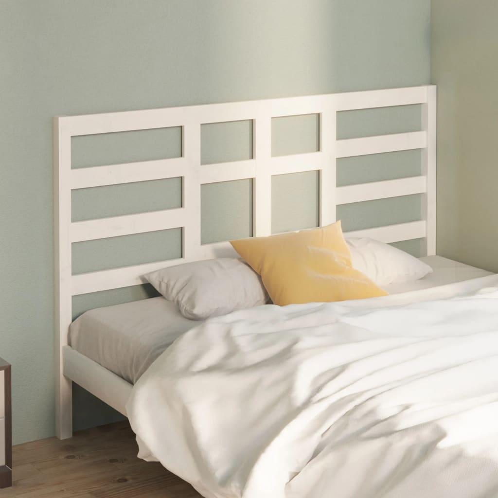 vidaXL Tăblie de pat, alb, 126x4x104 cm, lemn masiv de pin (si imagine noua