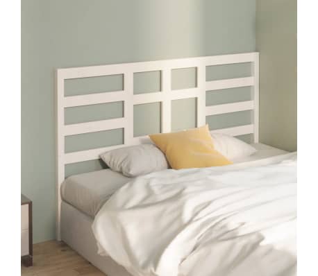 vidaXL Cabeceira de cama 156x4x104 cm pinho maci&ccedil;o branco