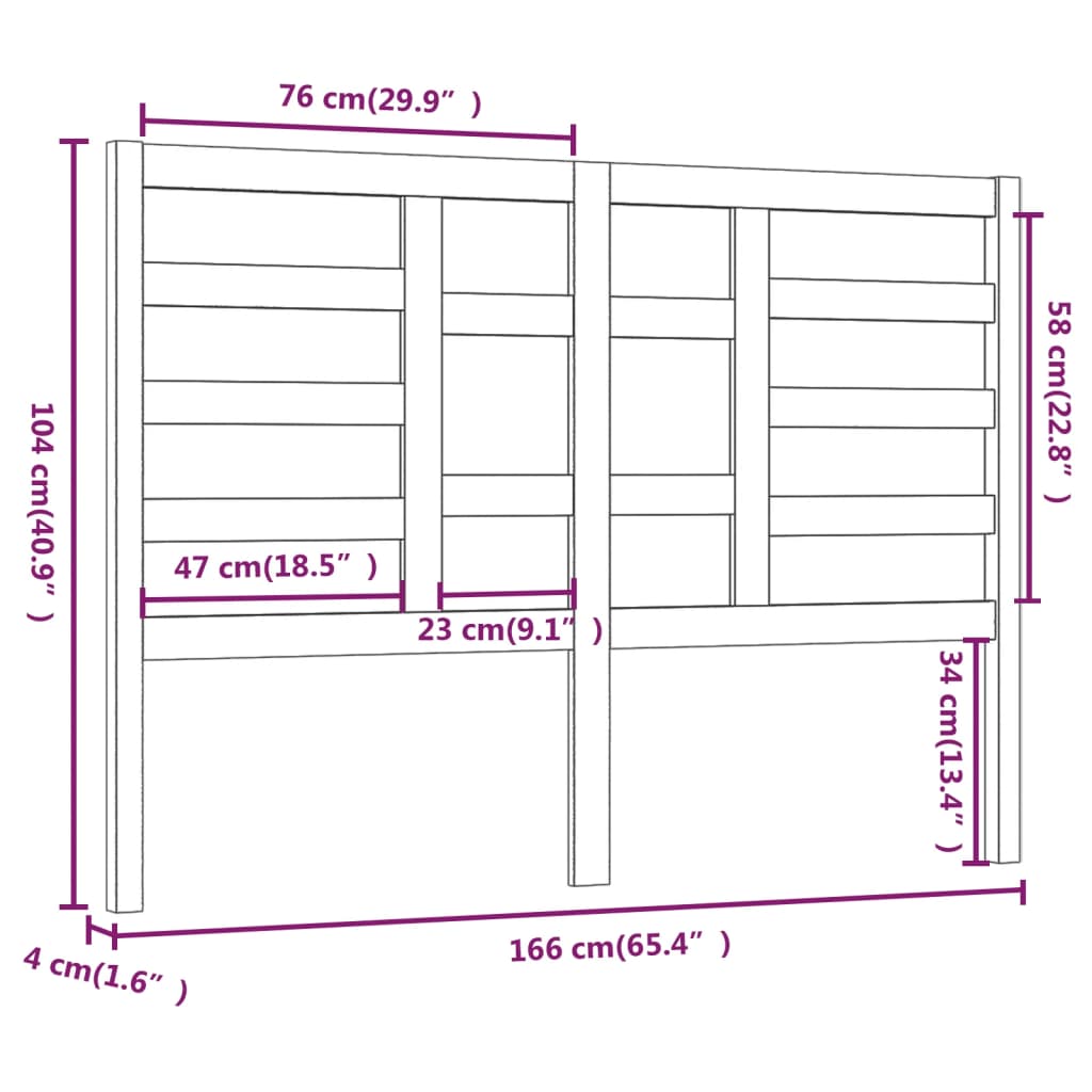 Posteljno vzglavje medeno rjavo 166x4x104 cm trdna borovina