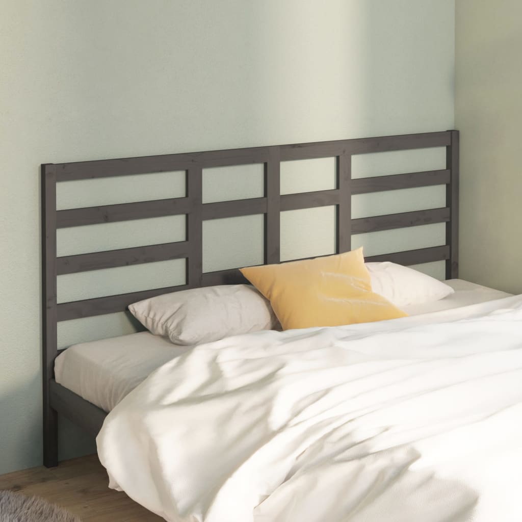 vidaXL Tăblie de pat, gri, 186x4x104 cm, lemn masiv de pin