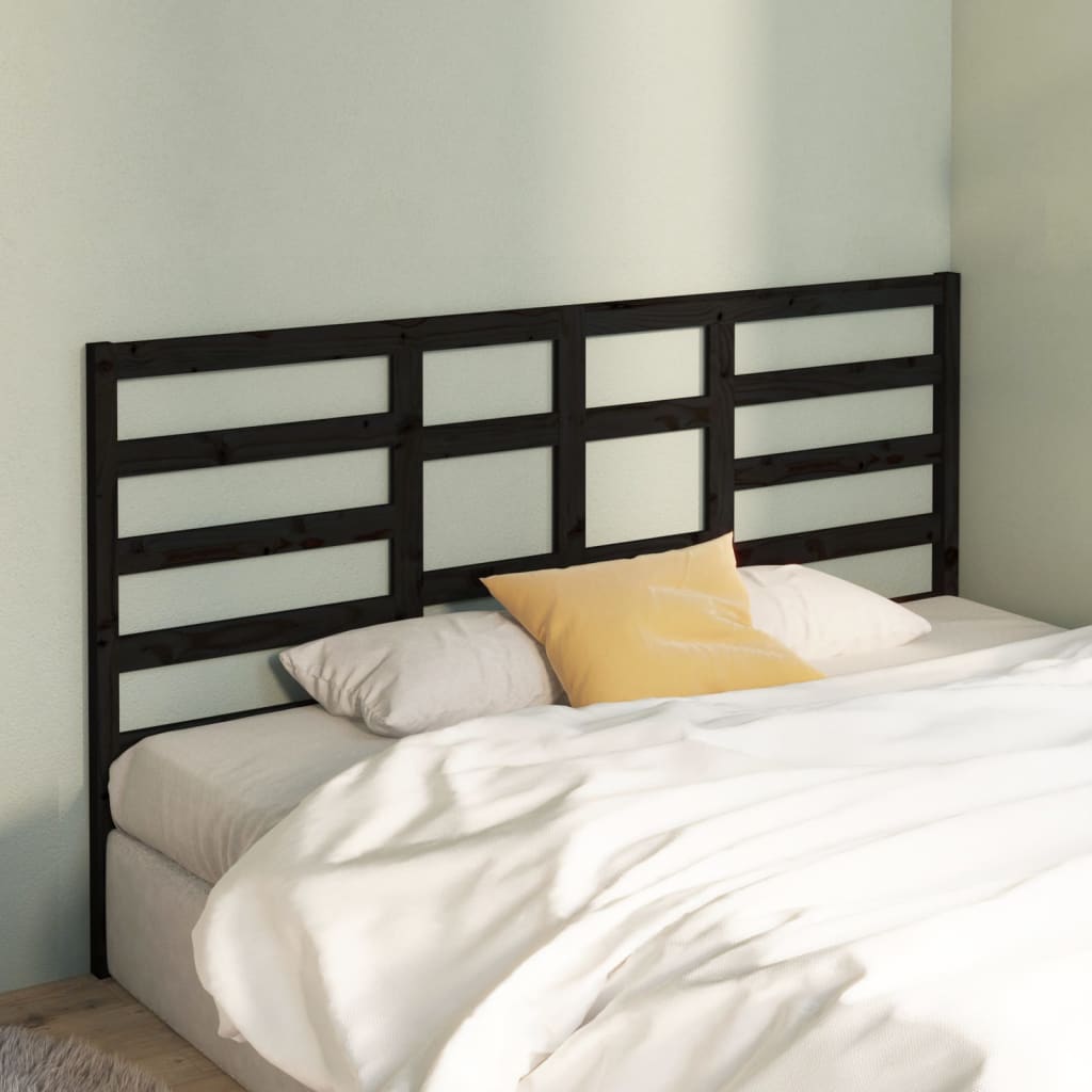 

vidaXL Hoofdbord 206x4x104 cm massief grenenhout zwart