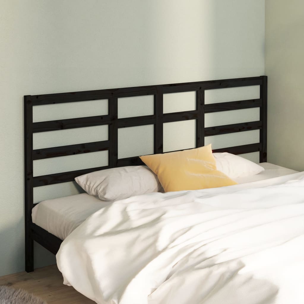 vidaXL Wezg�owie ��ka, czarne, 206x4x104 cm, lite drewno sosnowe