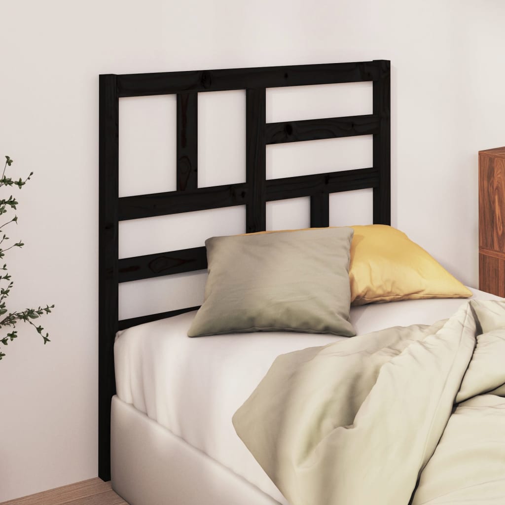 Thumbnail - vidaXL Bett-Kopfteil Schwarz 96x4x104 cm Massivholz Kiefer