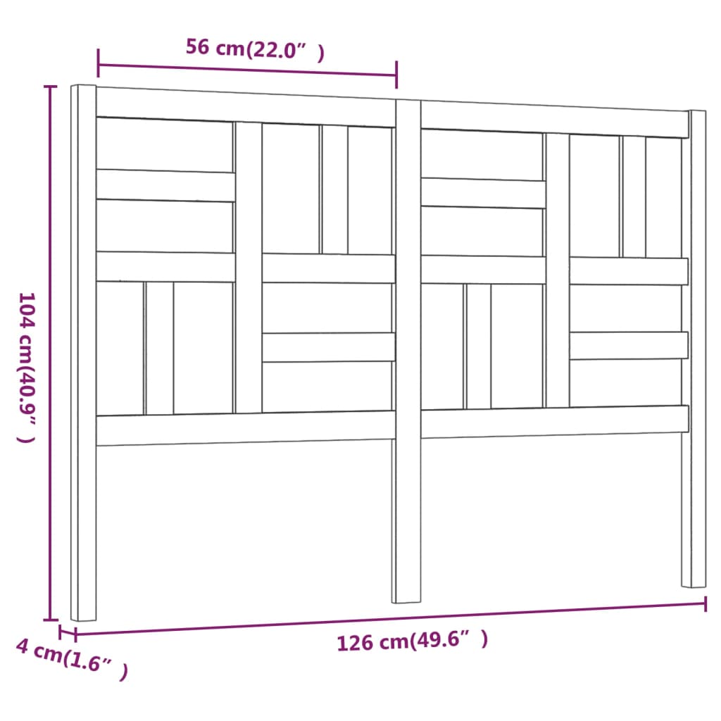 Posteljno vzglavje belo 126x4x104 cm trdna borovina