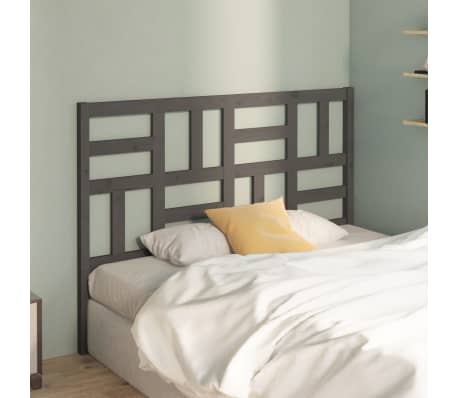 vidaXL Hoofdbord 166x4x104 cm massief grenenhout grijs