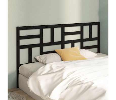 vidaXL Bett-Kopfteil Schwarz 156x4x104 cm Massivholz Kiefer