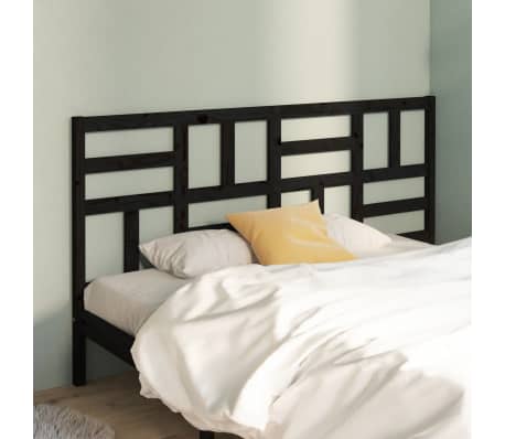 vidaXL Sengegavl svart 206x4x104 cm heltre furu