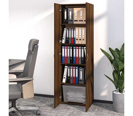 vidaXL Office Cabinet Brown Oak 60x32x190 cm Engineered Wood