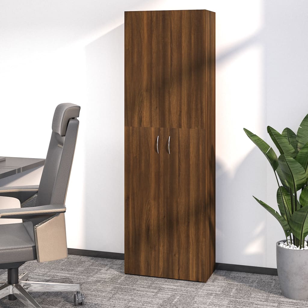 vidaXL Büroschrank Braun Eichen-Optik 60x32x190 cm Holzwerkstoff